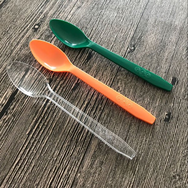 Long Handled Plastic Ice Cream Spoons , Mini Ice Cream Serving Spoon Food Grade Material
