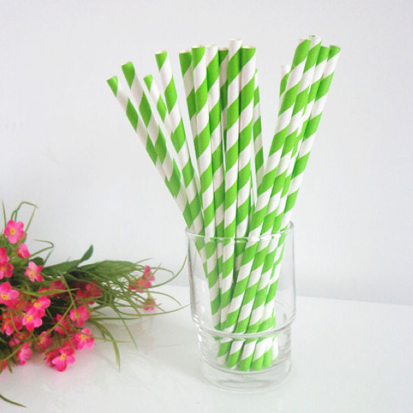 Tea Striped Paper Straws For Restaurants Food Grade Bubble Christmas Eco