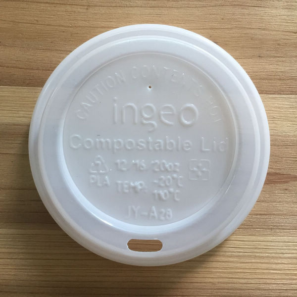 Pla Biodegradable Cup Lids , Reusable Cup Lids 80mm 90mm For 8oz 12oz