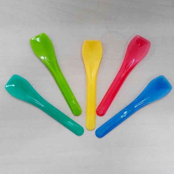 Long Handled Plastic Ice Cream Spoons , Mini Ice Cream Serving Spoon