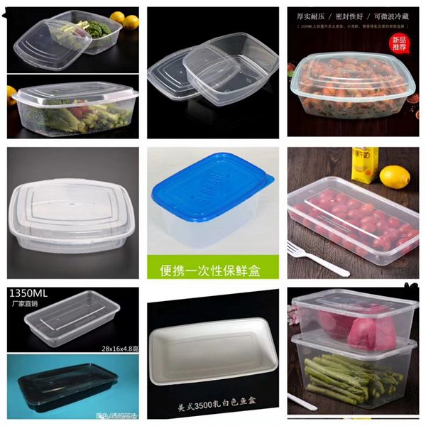 4 Compartments Disposable Food Containers Pp Restaurant Plastic Lunch Box