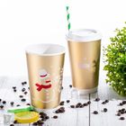 Hot Drink Disposable Paper Cup 16 Oz With Lids And Straws Light Weight