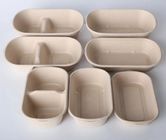 Biodegradable Bamboo Pulp Food Container Microwaveable With Cover Safety