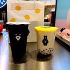 16oz Bubble Tea Cups Disposable Drinking Cups , Fancy Disposable Coffee Cups Food Grade Plastic