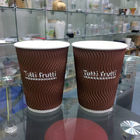 Customized Logo Disposable Paper Cup 16oz Hot Coffee Ripple Cup Eco - Friendly