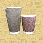 Logo Printed Disposable Paper Cup Ripple Paper Coffee Cups Recyclable Flexo Printing