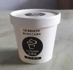 Disposable Bowls For Ice Cream With Cover , Paper Ice Cream Tubs Pe Coated