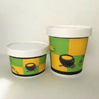 Disposable Bowls For Ice Cream With Cover , Paper Ice Cream Tubs Pe Coated