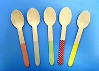 Disposable Mini Wooden Knife Fork Spoon , Personalized Wooden Ice Cream Spoons Biodegradable