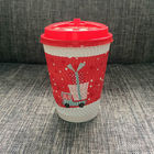 Black Ripple Wall Disposable Paper Cup With Lids Double Wall Customized Color