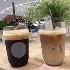 Food Grade Pet Coffee Disposable Plastic Cups 500ml For Cold Cafe Customized Logo
