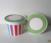 Disposable Paper Ice Cream Cups With Paper And Spoon Customized Logo Eco