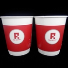 16oz disposable PE single wall custom logo hot coffee paper cup with PS lid