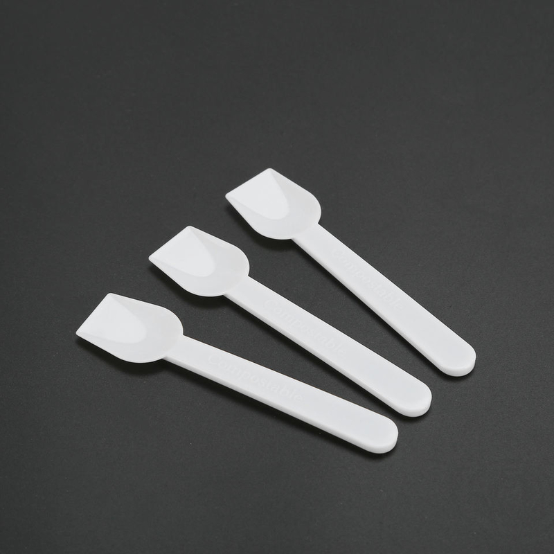 Food Grade ECO Ice Cream Spoons PLA Cutlery Based Bioplastic Disposable