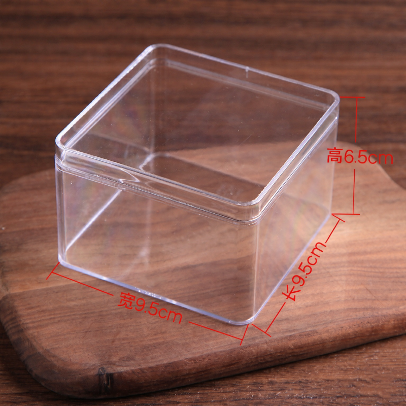 PS Disposable Plastic Box Tiramisu Packaging Boxes Clear 1mm Thick Dessert Containers 200,500g Capacity for Matcha Milk Foam