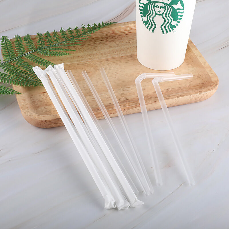 Individually Wrapped PLA Biodegradable Straws – Disposable Food Grade Thick Straws for Boba Tea & Smoothies