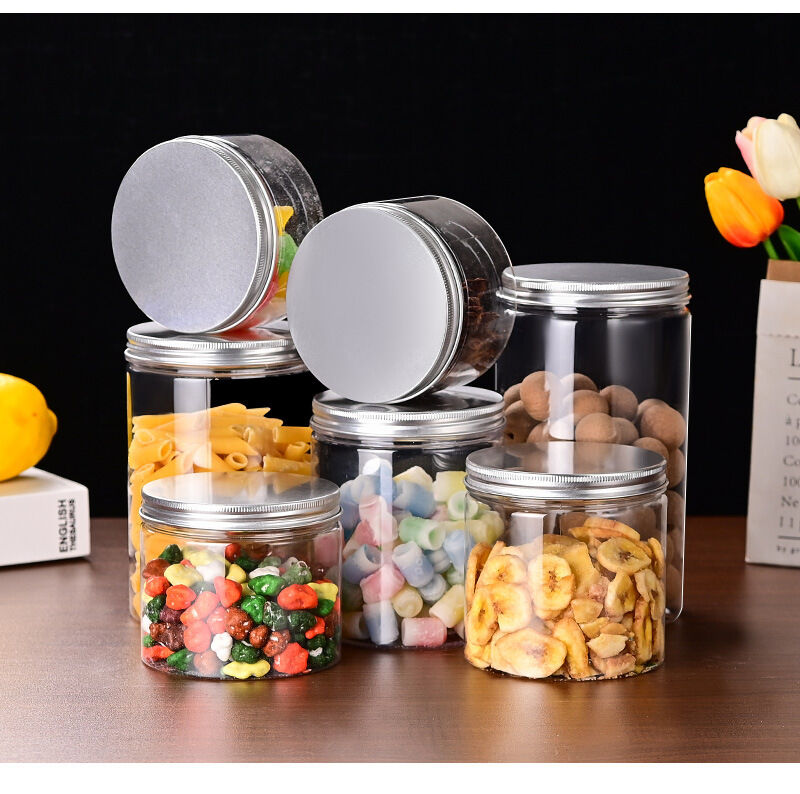 Wholesale Food Grade PET Plastic Jar with Lid – Clear Round Storage Container for Nuts, Biscuits, Snacks