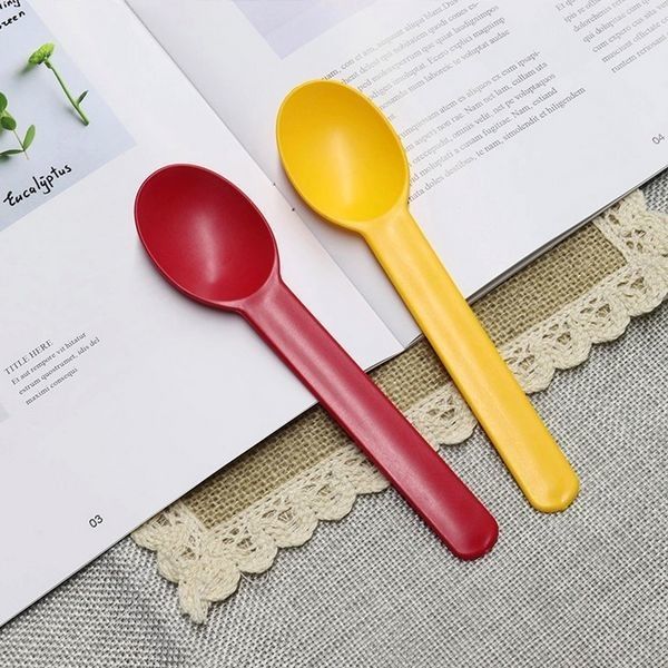 Compostable Biodegradable Pla Ice Cream Spoon , Ice Cream Serving Spoon