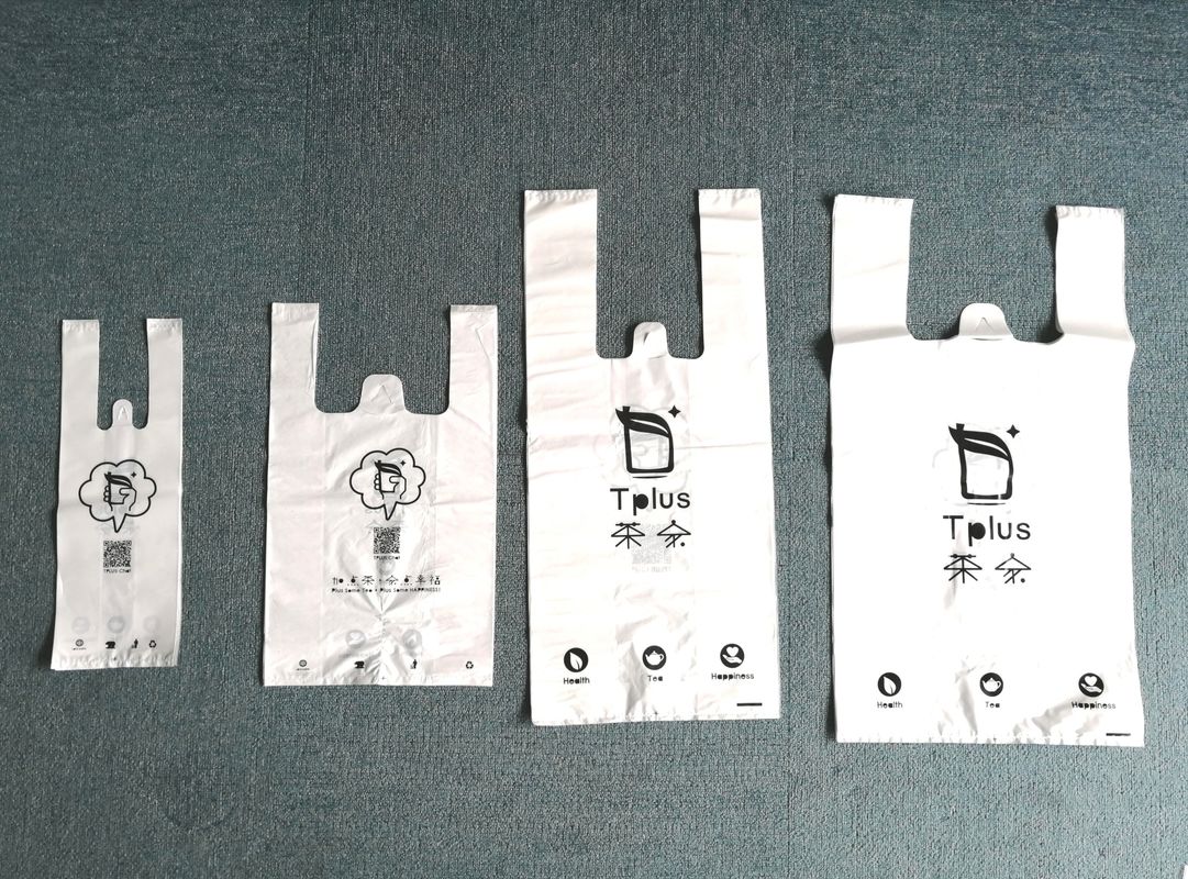 Hdpe Clear T Shirt Plastic Bags Takeaway Bags Customized Logo Side Gusset Type