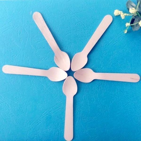 Restaurants Spoon Fork Knife Mini Wood Spoons For Ice Cream Individual Packing
