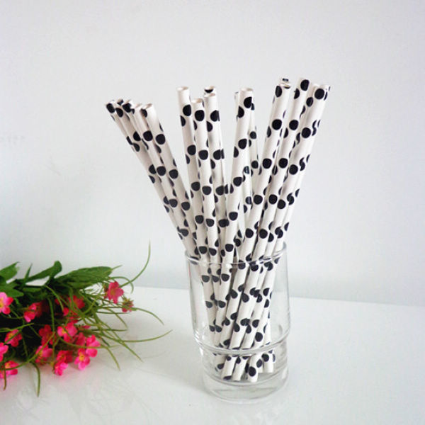 Customized Plastic And Paper Straws Food Grade Eco - Friendly Length 260mm