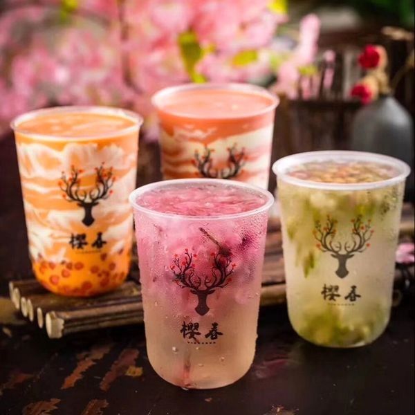 Pp Milk Tea Transparent Plastic Cup With Lids Customized Logo Bpa Free