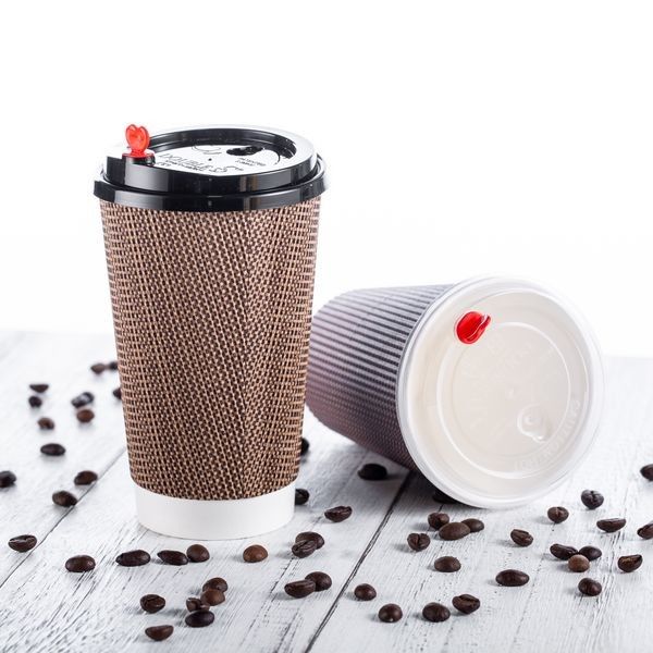 Ripple Disposable Cups For Hot Drinks , Eco Friendly Disposable Coffee Cups 12oz