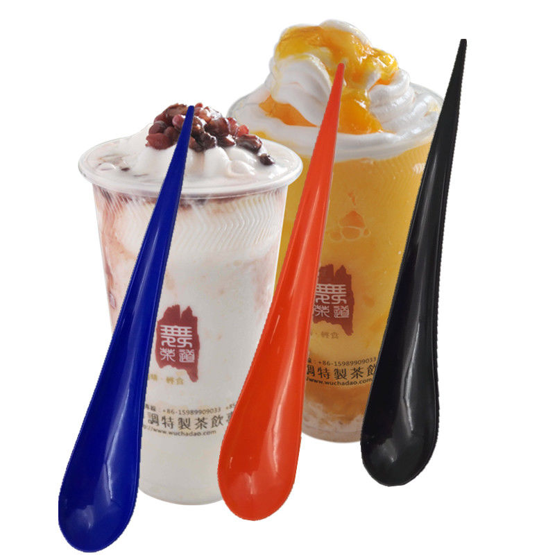 Biodegradable Ice Cream Spoons Creative Plastic Drop Style Multi Color PS Material