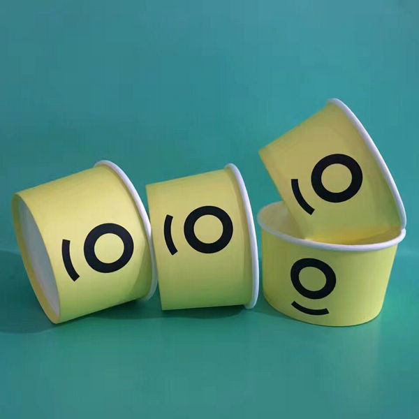 12 Oz Ice Cream Paper Cups With Print Double Pe Lined Food Grade Paperboard