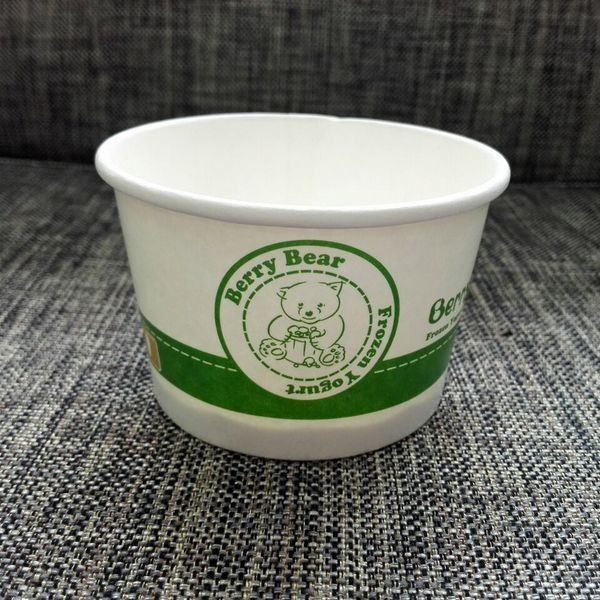 5oz Disposable Paper Ice Cream Cups Food Grade Paper Gelato Cups Flexo Print