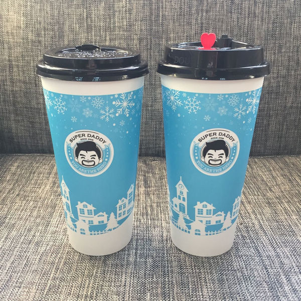 Optional Color 16oz Disposable Paper Cups With Lids Food Grade Ink For Boba Tea Shops