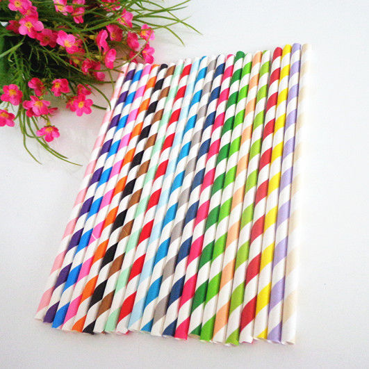 Bar Home Paper Drinking Straws , Disposable Biodegradable Paper Straws Safe