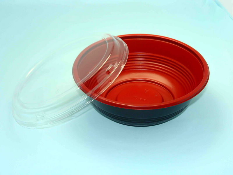 Round Sushi Disposable Food Packaging With Lid , Recyclable Food Containers