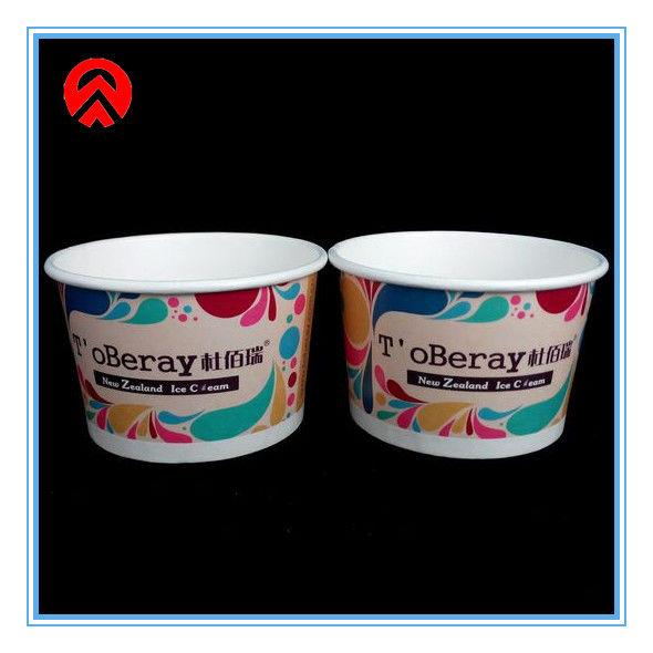 Biodegradable Ice Cream 300ml Kraft Paper Bowl With Paper Lid