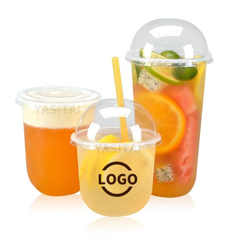 12oz U Shaped Disposable PP Plastic Packaging Cup For Coffee Milk