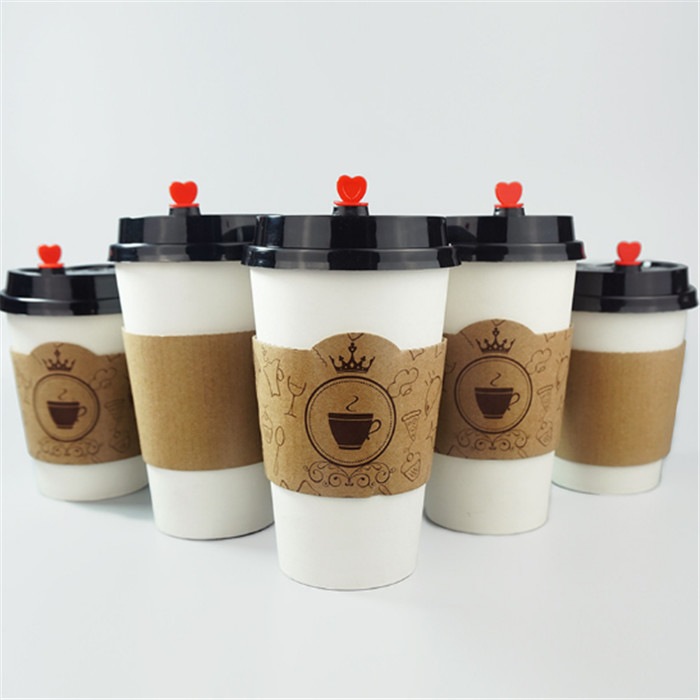 printing kraft corrugated paper cup sleeve 12oz for coffee