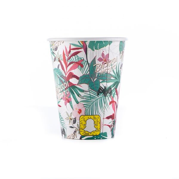 Single Wall Disposable Paper Cup 12oz Hot Drink With Logo Beverage Ps ...