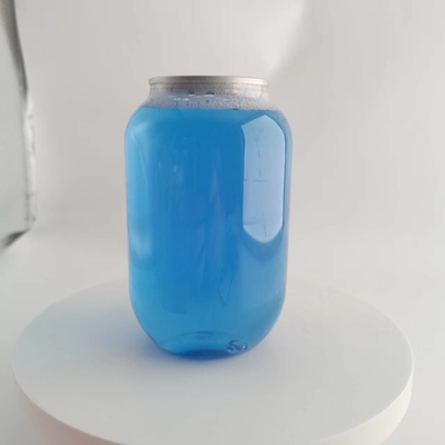 500ml Pet Can Bottle With Aluminum Lid Customized Logo For Juice Bubble Tea