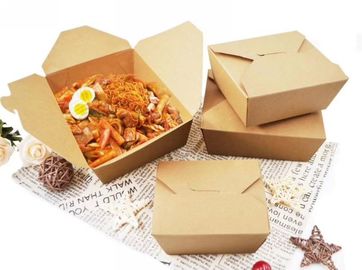 Custom Design Paper Takeaway Box Print Recycled Kraft Paperfolding Meal Food Box