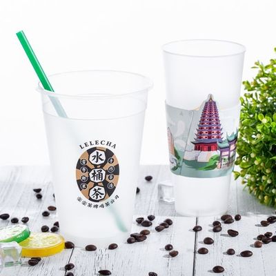 500ml PP Injection Disposable Drinking Cup With Printed Logo