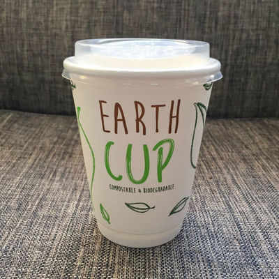 8oz Sustainable PLA Double Wall Paper Coffee Cups With Lid